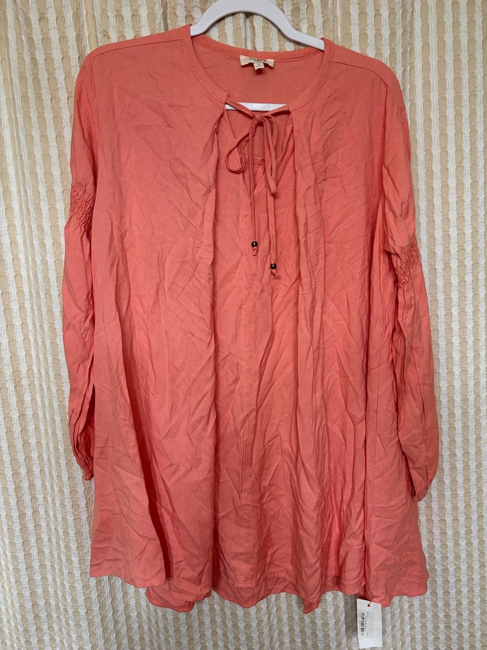 Umgee Coral Tie-Neck Boho Tunic